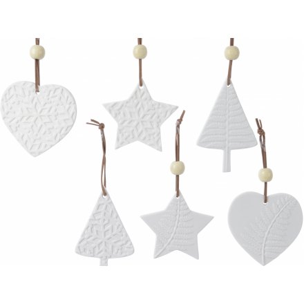 Hanging Ceramic Star/Tree/Heart Mix 