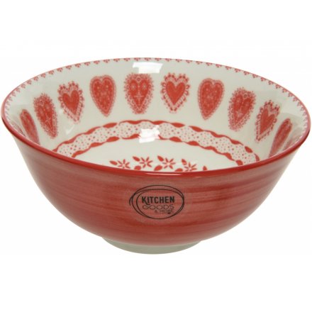 Festive Red and White Bowl 12cm 