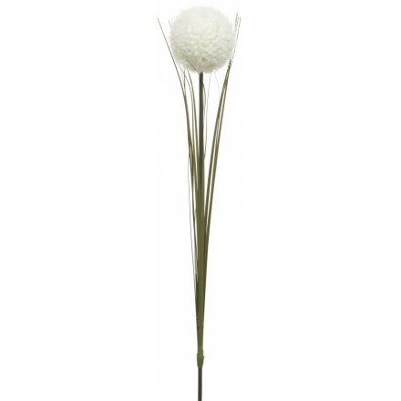 White Puffy Floral Stem, 66cm 