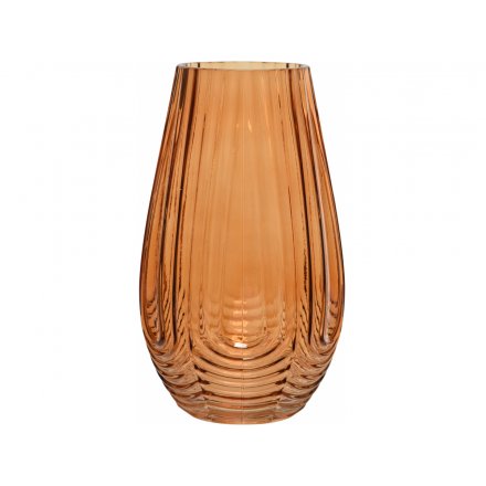 Autumnal Glass Vase, 25cm 