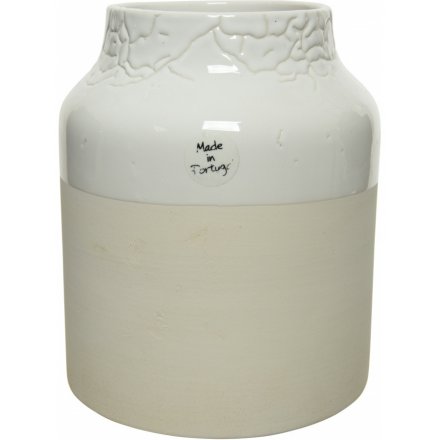 Two Tone Crackle Vase, 24.5cm 