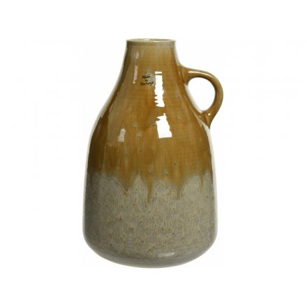 Reactive Drip Earthen Vase, 15cm 