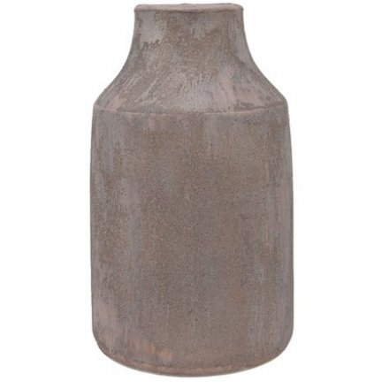 Terracotta Sand Structure Vase, 30cm 
