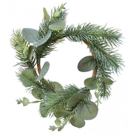Frosted Foliage Wreath, 20cm 