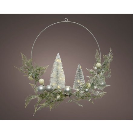 Foliage Frosted Tree Wreath, 54cm 