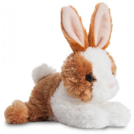 8in Bunny Soft Toy, Brown & White 