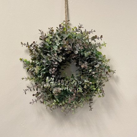 Artificial Eucalyptus Wreath, 35cm 