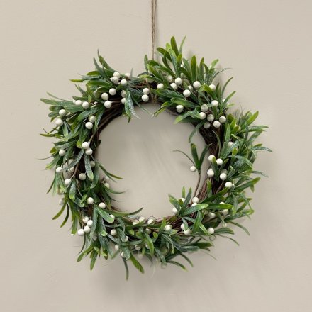 Decorative Heart Mistletoe Wreath, 35cm  