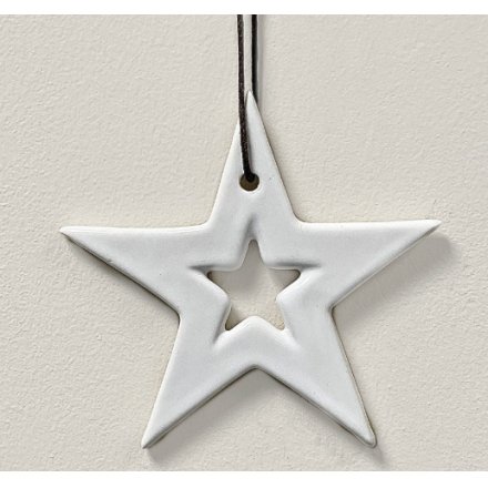 Hanging Ceramic Cut Star, Large 