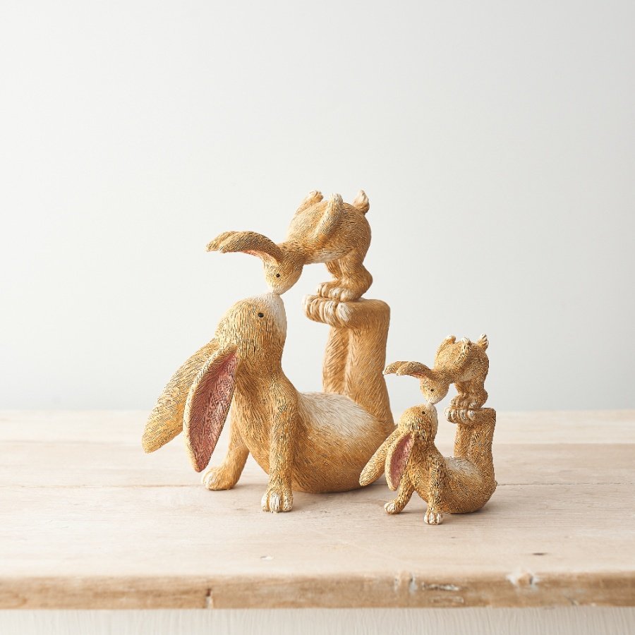 Posed Kissing Bunnies Figure, 10cm | 54138 | Interior Decor / Home
