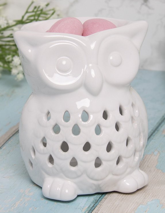LP47675 / White Owl Wax Warmer, 13cm 54194 Homeware / Oil Burners