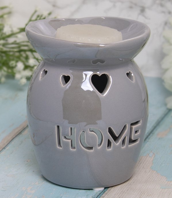 LP47753 / Grey Home Wax Burner, 13cm 54203 Homeware / Oil Burners