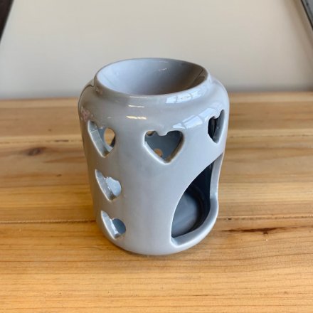  A charming little ceramic tlight holder with an added dipped top and pretty heart cut decal surrounding it 