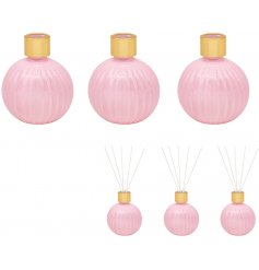 Sure to provide a delightful scent within any home space, A set of 3 bulb diffusers in a sleek grey hue with silver acce