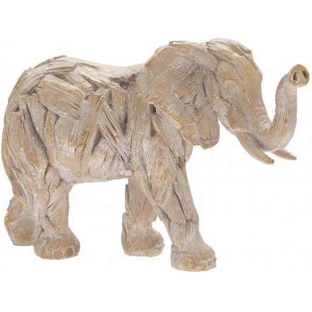 Ornamental Driftwood Elephant, 29cm