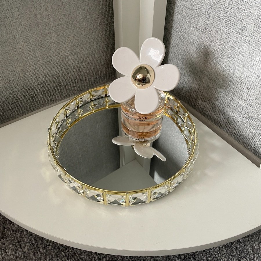 LP47706 / Gold Crystal Round Tray, 21cm 54280 Homeware / Decorative Accessories