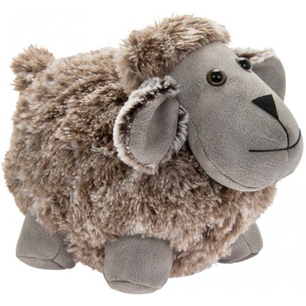 Grey Faux Leather Sheep Doorstop 