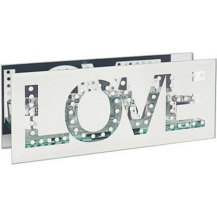 LOVE Mirrored Tlight Holder, 10cm 