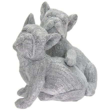Covered with glittery bling decals, this Luxe themed French Bulldog ornament is a must have for any home 