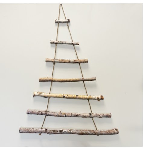 A rustic hanging 7 tiered branch tree with added a basic rustic look, spruce up with your own lights and foliage 