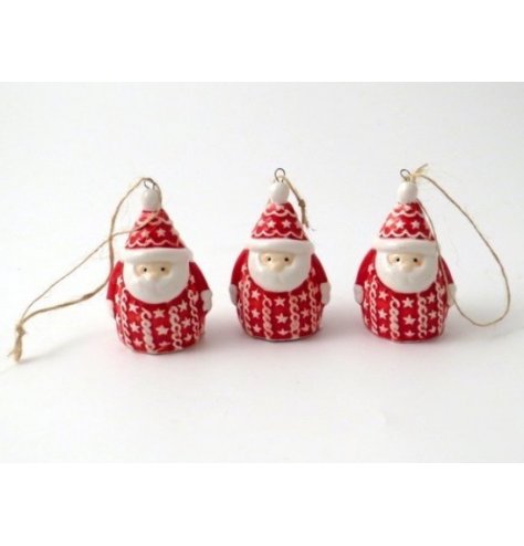 A quirky little santa shaped decoration, perfect for any fun themed tree at Christmas 