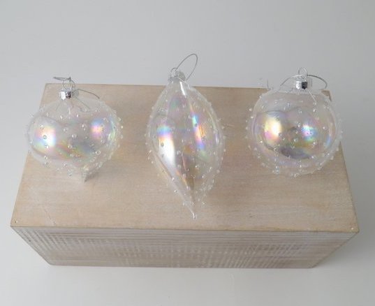 Bubble Texture Iridescent Bauble Mix Christmas Decorations Baubles Noël And Co 7482