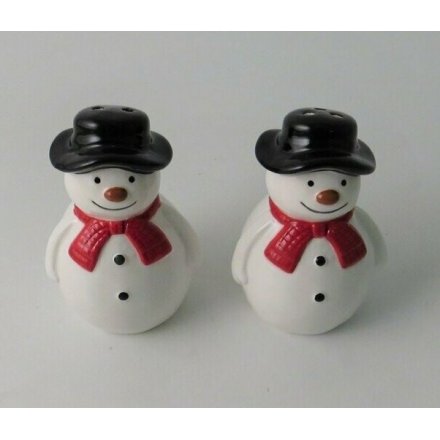 Snowman Salt and Pepper Pots, 8cm