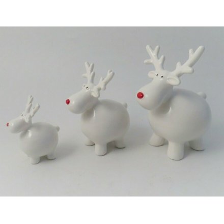 Plump Red Nosed Reindeer, 8cm 