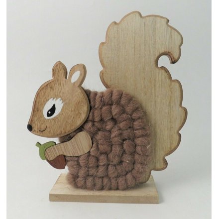 Wood and Wool Squirrel, 20cm 