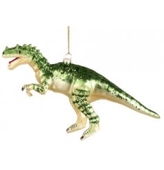 this glittery dinosaur is a must have for any tree wanting a ROARsome feature at Christmas! 