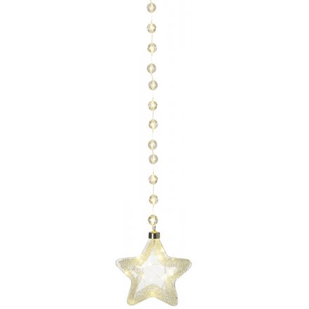 Hanging LED Beaded Star, 15cm
