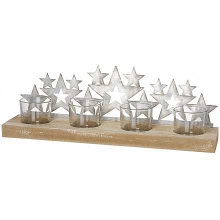 Rustic Metal star Candle Tray, 34cm 