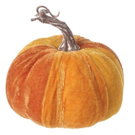 12cm Velvet Pumpkin, Orange 