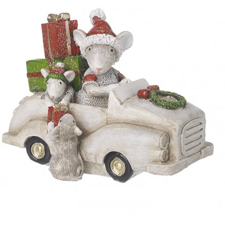 Christmas Mice In Car Decoration 