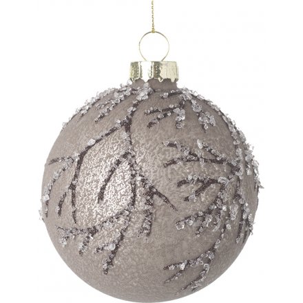 taupe christmas baubles