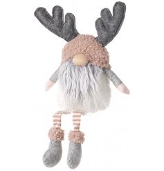 Large Long Leg Gonk Grey Beard & Antlers
