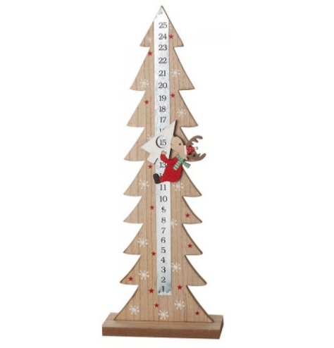 Advent Calendar with deer - freestanding tree