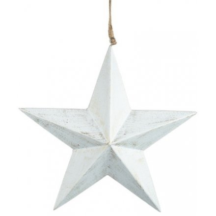Rustic White Star, 24.5cm