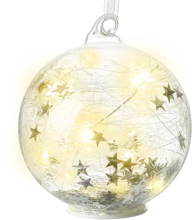 LED Bauble With Stars Christmas Decorations / Baubles Noël & Co