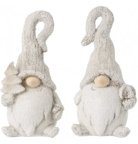 An assortment of 2 adorable standing gonk decorations in magical white and neutral colours.