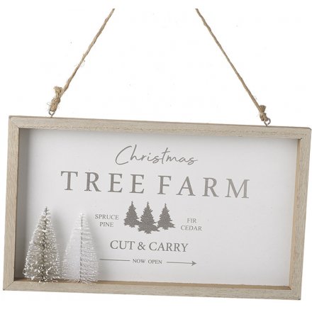 Hanging Christmas Tree Farm Sign