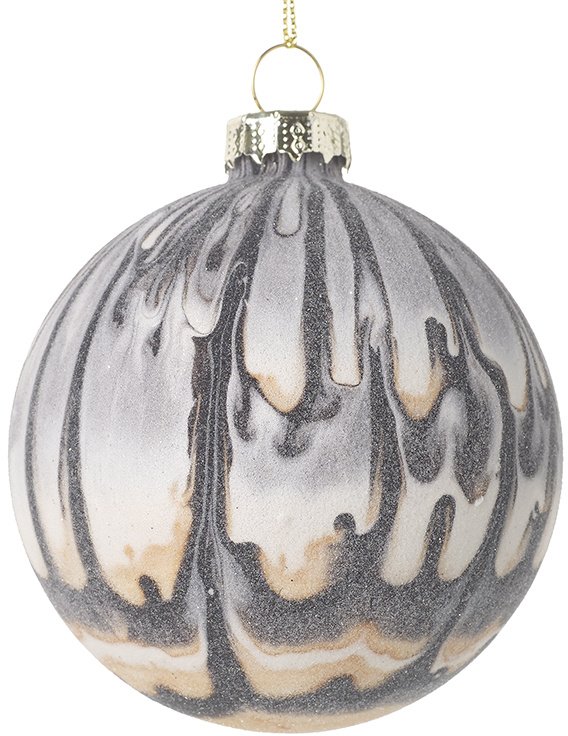 Grey and Taupe Drip Ombre Bauble Christmas Decorations / Baubles