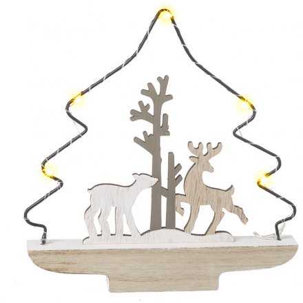 Light Up Tree With Reindeer Scene 