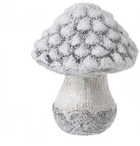 Silver and White Freestanding Toadstool Decoration
