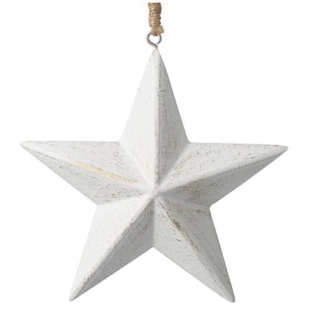 Hanging Rustic Wooden Star, 11cm