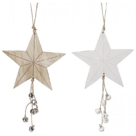 Wood Star Hangers Natural/White, 21cm 