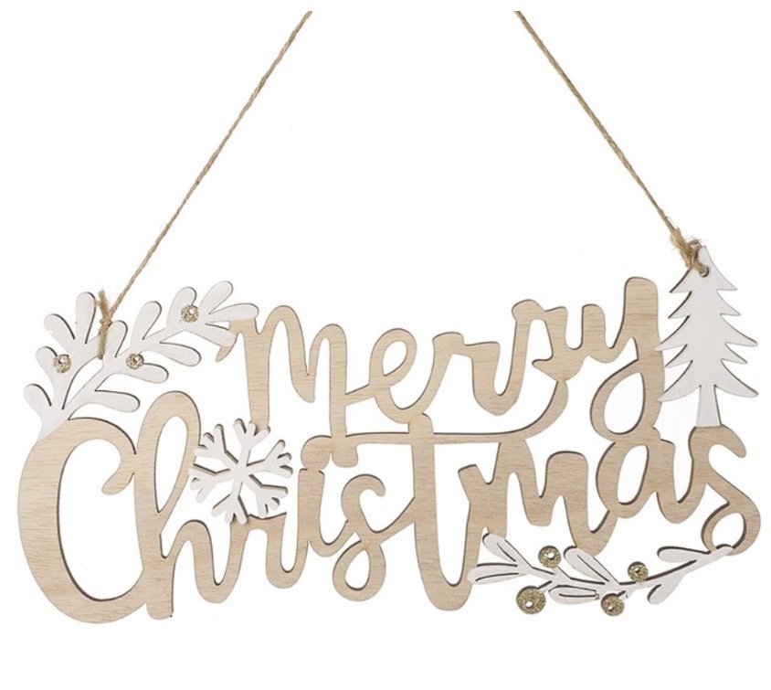 TLA662 / Wooden Merry Christmas Sign 29.5cm | 54638 | Christmas / Signs ...