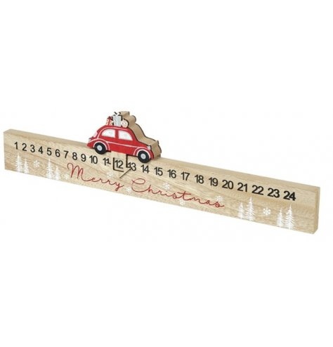 Car Wooden Advent Calendar - 40cm