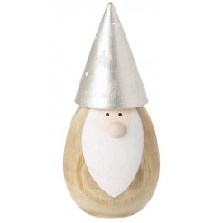  A fun and festive figure to bring to any space at Christmas, a wooden gonk with a starry silver hat! 