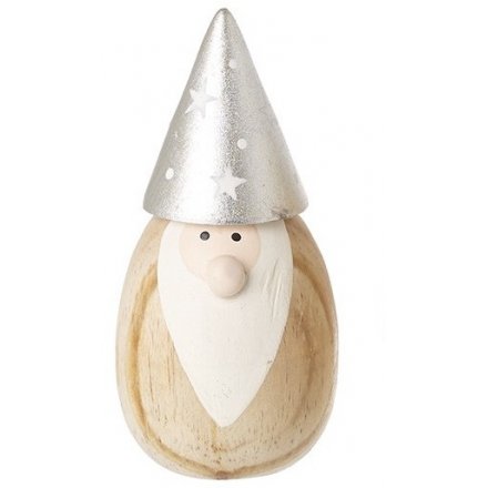 Wood Gonk With Star Hat, 9.5cm 